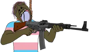 bernd, ack, arm, assault rifle, brown skin, brown troonjak, clothes, distorted, firearm, flag