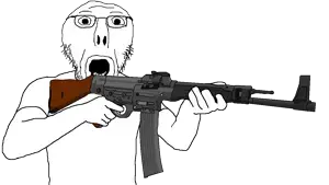 unknown, yelljak, 1soyjak, arm, assault rifle, bald, clothes, firearm, germany, glasses
