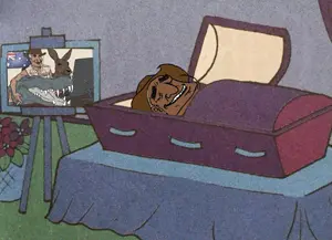 australian shitposter, australia, brown skin, casket, clothes, crocodile, flower, flowers, funeral, glowing eyes