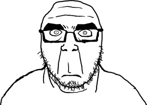 alarcao, jonhjak, 1soyjak, bald, beard, closed mouth, eyebrows, glasses, looking at you, neutral