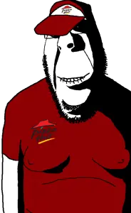 rapeson, cobson, hornyson, rapeson, 1soyjak, bald, cap, clothes, fat, glasses