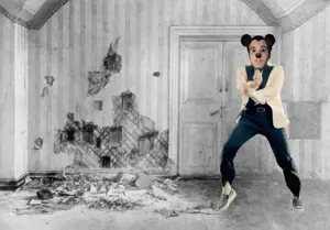 1nas, animated, black eyes, black hair, bolsheviks, closed mouth, dance, ezgif, front view, full body