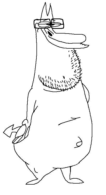 unknown, 1soyjak, black eyes, cartoon, closed mouth, cow and chicken, demon, fat, front view, full body