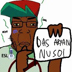 esl fnf pedo, chudjak, markiplier soyjak, chudplier, aryan, 1soyjak, a10 eyes, animal, brap, brown skin
