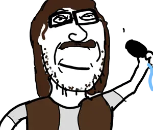 valjak, 1soyjak, arrogant, big head, black eyes, closed mouth, clothes, glasses, gray shirt, hair