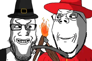 gapejak, markiplier soyjak, wholesome soyjak, are you soying what im soying, 2soyjaks, bald, black eyes, clothes, cowboy hat, crossbow