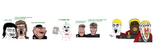 mexiaryan gerontophile, rawhoneyisagimmick, nate higgers, a24 slowburn soyjak, alicia, chudjak, feraljak, markiplier soyjak, matchajаk, meximutt