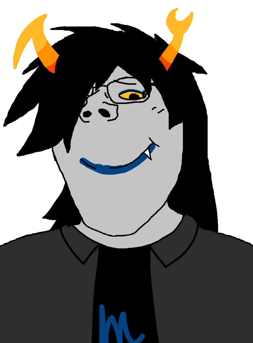 vriska serket, gapejak, female gapejak, terryjak, femjak, foidjaks, 1soyjak, black hair, black shirt, closed mouth