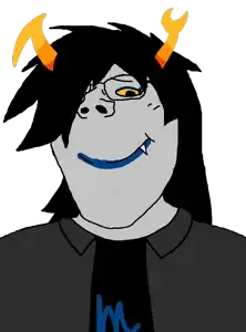 vriska serket, gapejak, female gapejak, terryjak, femjak, foidjaks, 1soyjak, black hair, black shirt, closed mouth