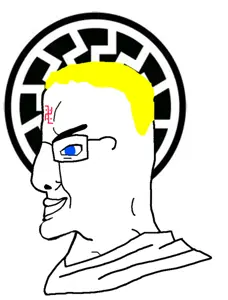 chudjak, chudjak side, aryan, sidejaks, 1soyjak, a10 eyes, blonde hair, blue eyes, chad, closed mouth