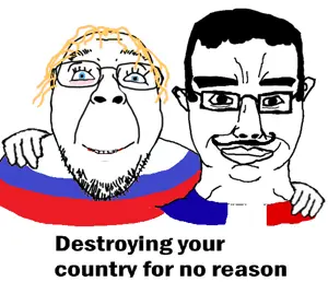 bernd, chudjak, chudjak front, troonjak, chud troon alliance, 2soyjaks, black eyes, black hair, blonde hair, blue eyes