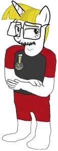 nate higgers, soyak, natejak, animal, antialiased, arm, badge, blonde hair, closed mouth, clothes