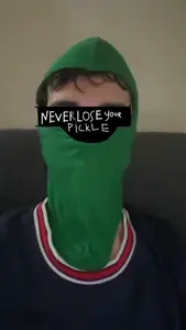 disgusting trevorcreature, irl soyjaks, balaclava, brown hair, brown skin, clothes, face mask, front view, hair, irl background