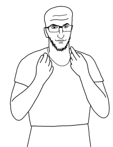 unknown, wavejak, useful soys, 1soyjak, almost full body, arm, bald, black eyes, closed mouth, clothes