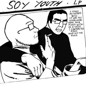 chudjak, soyak, 2soyjaks, album cover, album cover parody, bald, black hair, black shirt, bushy eyebrows, cigarette
