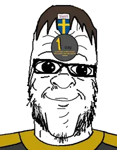 lars, a24 slowburn soyjak, award, brown hair, closed mouth, clothes, glasses, hair, hat, sisa eyes