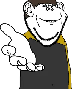 lars, impish soyak ears, black eyes, brown hair, closed mouth, clothes, ear, hair, hand, hands