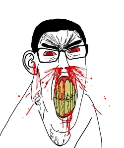 chudjak, feraljak, feralchud, feralchudrage, feralrage, chuddified soyjaks, fusionjaks, ragejaks, angry, black hair