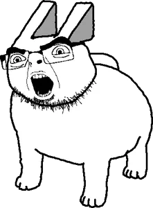 gubby, cobson, gubbyjak, 1soyjak, angry, animal, animal ears, bald, black eyes, bushy eyebrows