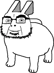 gubby, cobson, gubbyjak, olgolstein, 1soyjak, angry, animal, animal ears, bald, black eyes
