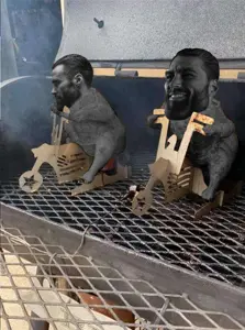 Roasted chickens riding motorcycles