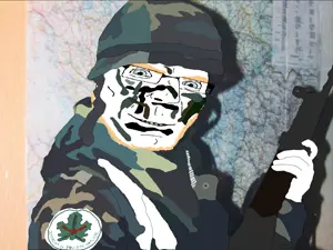 art made on the base of a soldier from PPN Ludvig Pavlovic (which existed in the ranks of HVO aka croatian defense council) but with face camo