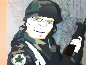 art made on the base of a soldier from PPN Ludvig Pavlovic (which existed in the ranks of HVO aka croatian defense council)