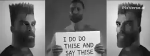 bart simpson, gigachad, pepe, pepelaugh, this is really, angry, black eyes, closed mouth, front view, gray background