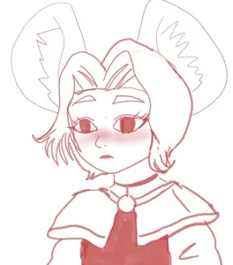 doomer girl wojak, nazrin, wojak, anime, anime girl, black eyes, blush, closed mouth, female, front view