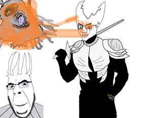 the hollow knight, bernd, chudjak, cobson, muscular chud2, troonjak, ack, armor, bald, blue eyes