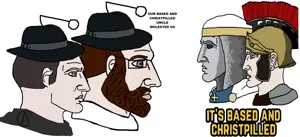 yes chad, i was raped yesterday, it's based and christpilled, antenna, atheism, atheist, baldwin ii of jerusalem, beard, blue eyes, brown eyes