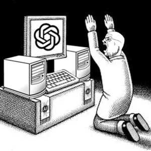 a24 slowburn soyjak, a24 side profile soyjak, 1soyjak, artificial intelligence, bald, black eyes, brainlet, chatgpt, computer, drawn background