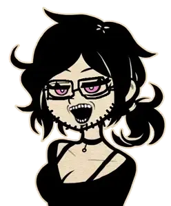 ashley graves, soyak, unknown, soyak (crazed), 1soyjak, black hair, black shirt, bra, bra strap, breasts
