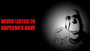 rapeson, cobson, hornyson, rapeson, brimstone creepypastas, 1soyjak, bald, biting lip, black background, black eyes