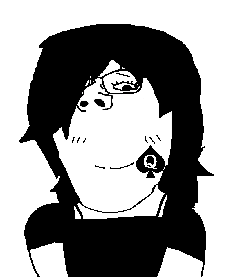 gapejak, female gapejak, femjak, 1soyjak, bbc slut, black eyes, black hair, blacked, bnwo, closed mouth
