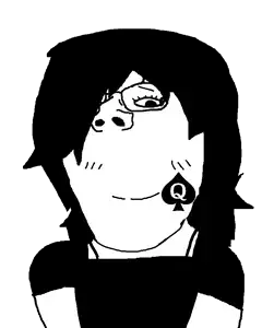 gapejak, female gapejak, femjak, 1soyjak, bbc slut, black eyes, black hair, blacked, bnwo, closed mouth