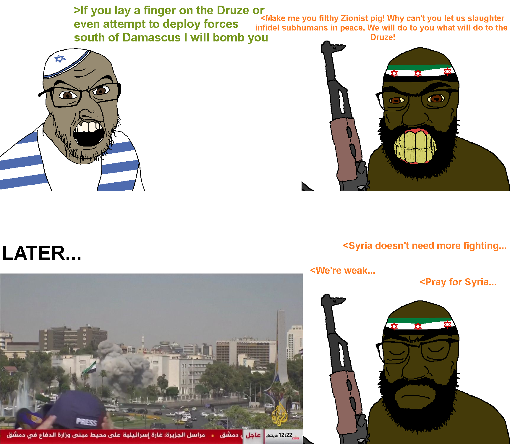 feraljak, feralrage, tetojak, yehudyakim, 3soyjaks, ak-47, al jazeera, al jazeera arabic, angry, arab