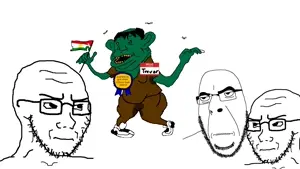 classic amerimutt, squidward tentacles, cobson, soyak, soyak (irritated), amerimutt, 4soyjaks, animal, award, black stubble