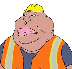 meximutt, 1soyjak, angry, bald, big lips, brown skin, chin, closed mouth, clothes, construction worker
