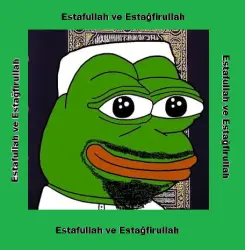 pepe, amphibian, animal, bald, beard, black eyes, blue shirt, clothes, drawn background, frog