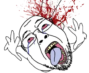 bernd, fisheyejak, hanging troonjak, troonjak, 1soyjak, ack, almost full body, bald, blood, bloodshot eyes