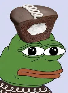 pepe, pepe hat, amphibian, animal, bald, big lips, black eyes, cream, cupcake, fast food