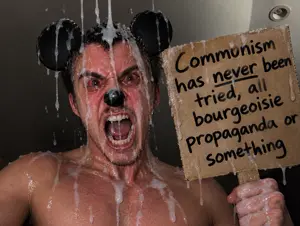 mickey mouse, /mickey/, angry, black eyes, black hair, chest, commie, communigemmy, communism, ear