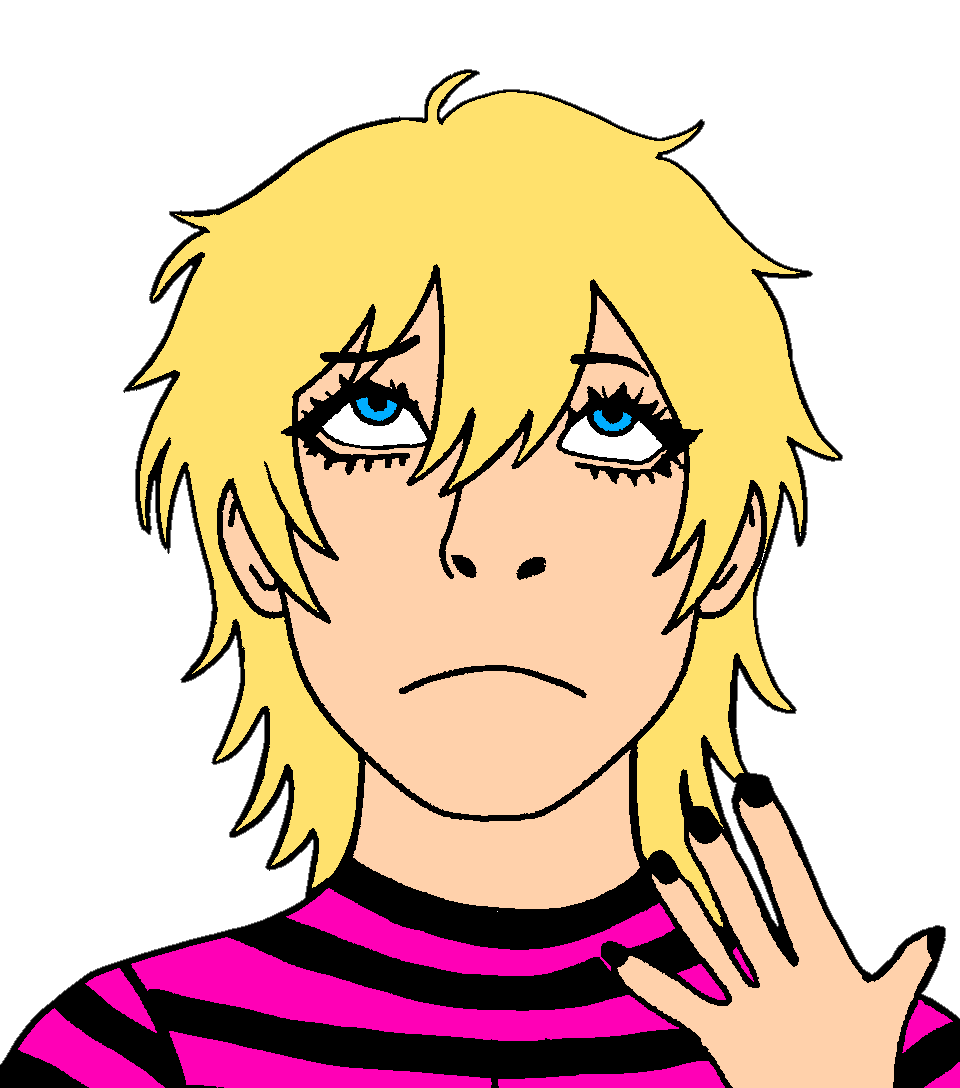 cobson, pawbson, pawbson front, 1soyjak, blonde hair, blue eyes, closed mouth, front view, frown, hair