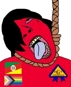 bernd, hanging troonjak, troonjak, 1soyjak, ack, award, black hair, bloodshot eyes, brazil, brazilian