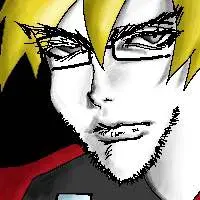 nate higgers, soyak, natejak, 1soyjak, anime, blonde hair, bushy eyebrows, closed mouth, e.g, eyelashes