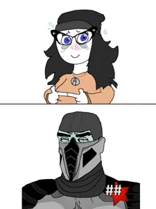 smoke (mortal kombat), soytan, chudjak, perceptive chud, 1soyjak, abs, admin, angry, armor, badge