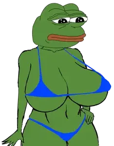 pepe, bikinijaks, 1nas, amphibian, animal, bald, belly, big breasts, big lips, bikini