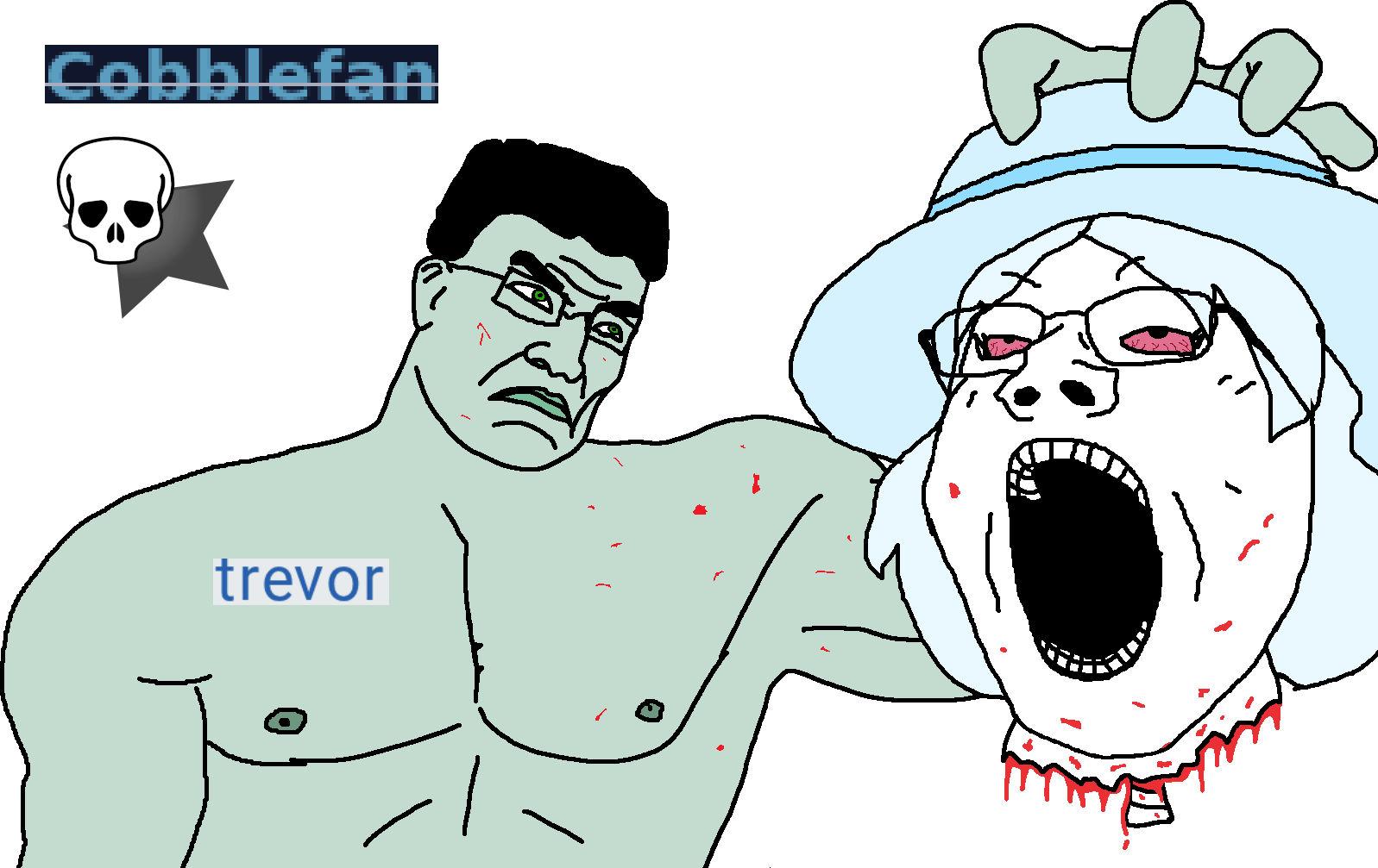 chudjak, gapejak, female gapejak, kratos chudjak, femjak, trevor beheading nameflamboyant persons, 2soyjaks, bald, beheaded, black hair