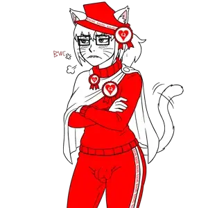 soyak, soygirl, femjak, oh my god she is so attractive, 1soyjak, balls, biting lip, black clothing, black eyes, bleached